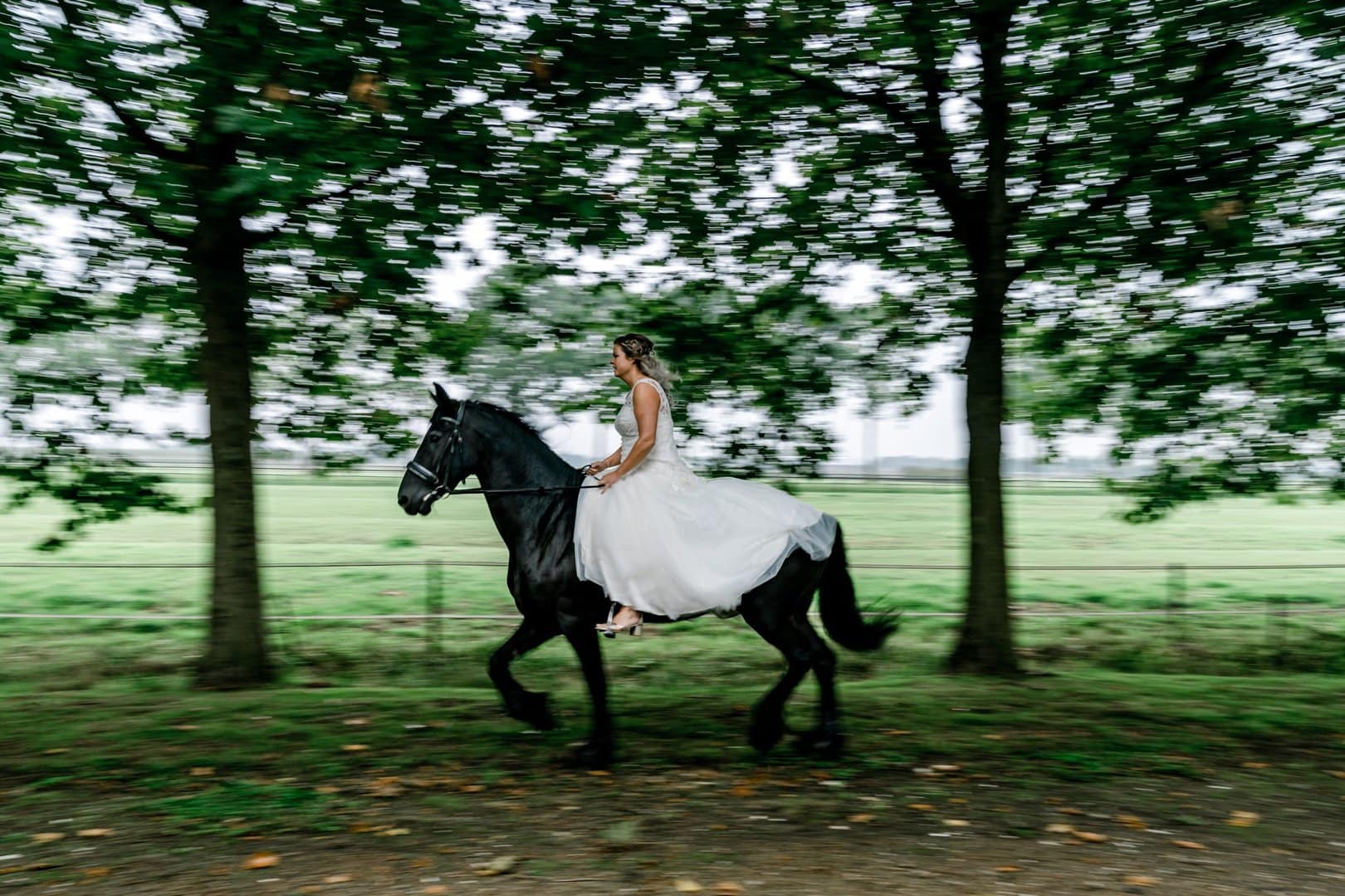 bruid op paard