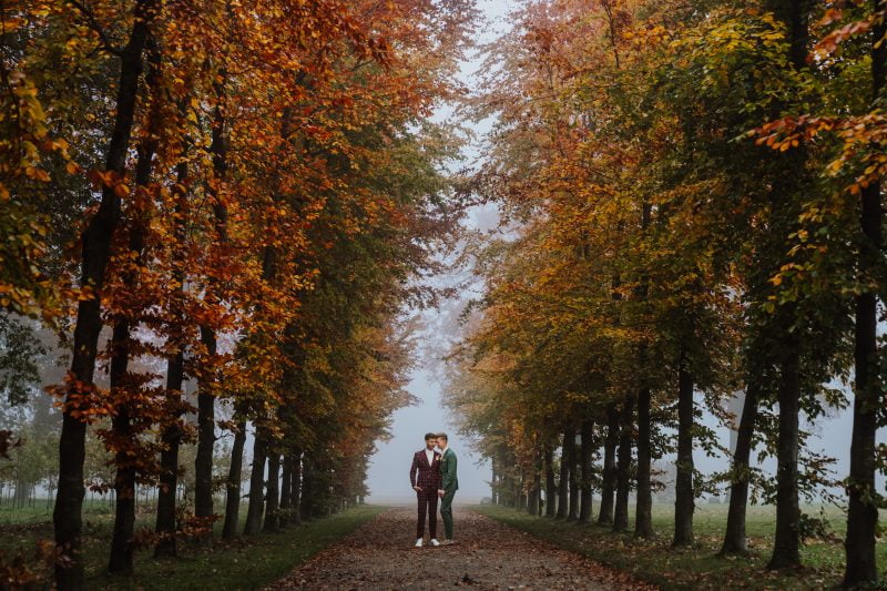 herfstbruiloft gay koppel trouwfotograaf Amersfoort Barneveld Ede